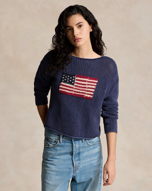 Jersey de algodón y lino con bandera