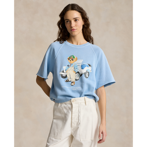 Polo Bear Fleece Short-Sleeve Sweatshirt