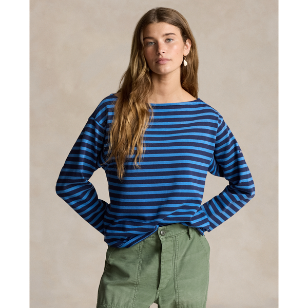 Striped Boatneck Jersey Tee