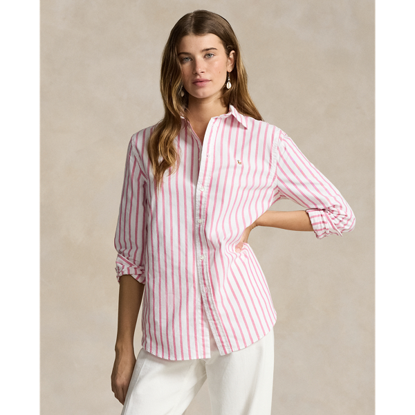 Relaxed Fit Striped Cotton Oxford Shirt