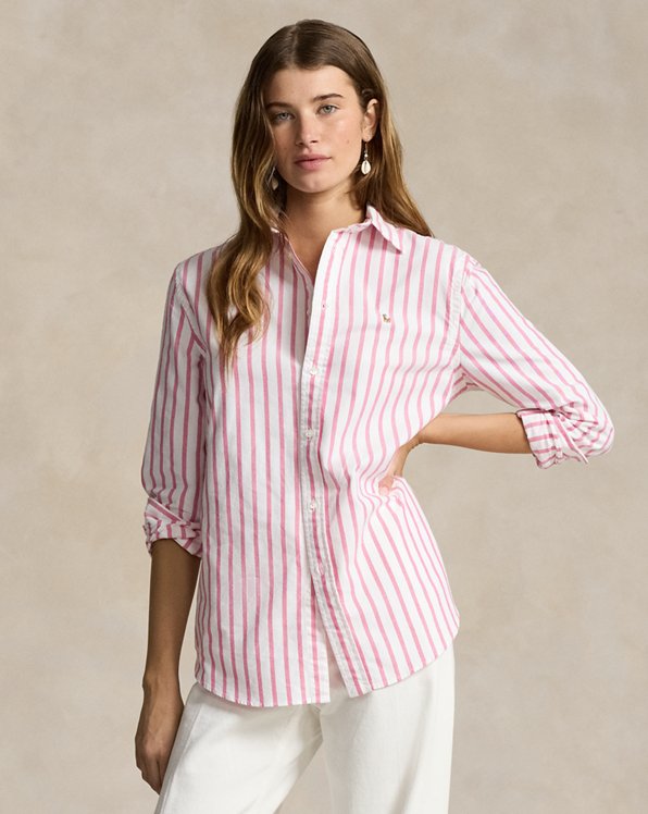 Relaxed Fit Striped Cotton Oxford Shirt