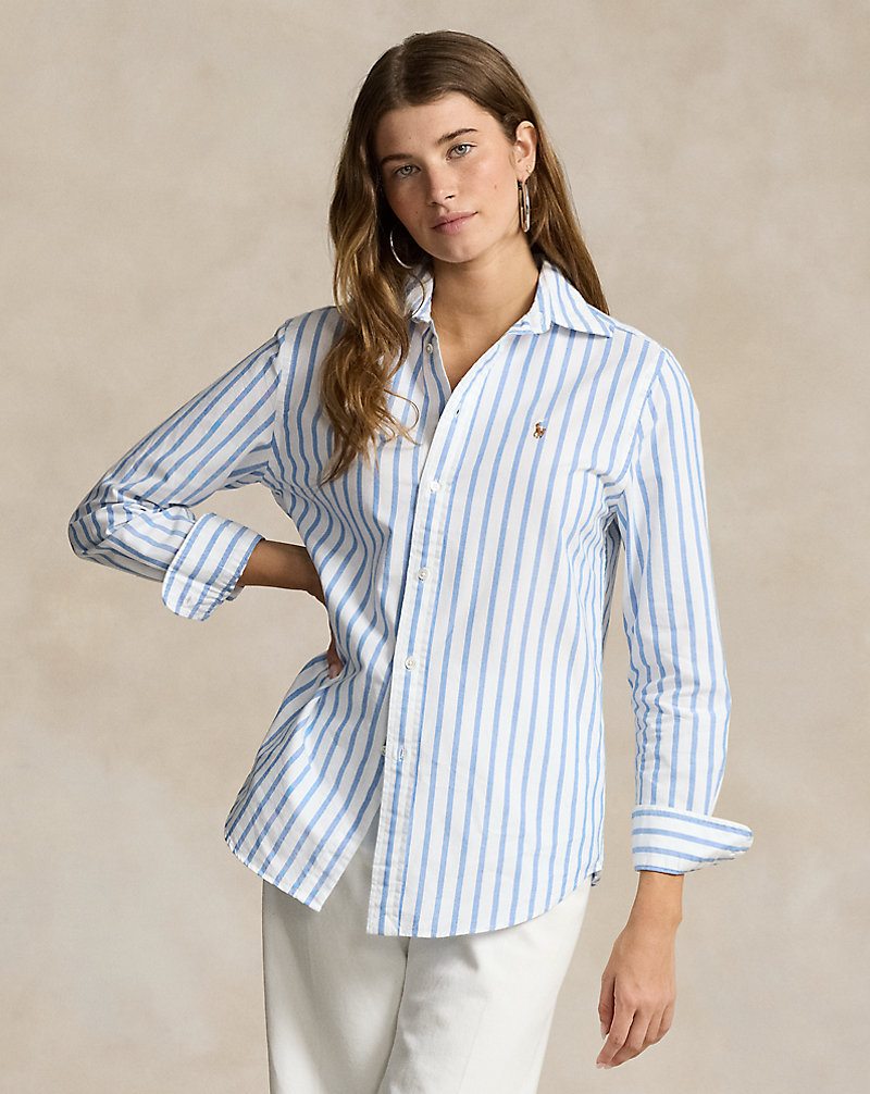 Relaxed Fit Striped Cotton Oxford Shirt Polo Ralph Lauren 1