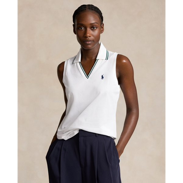 Wimbledon Piqué Sleeveless Polo Shirt