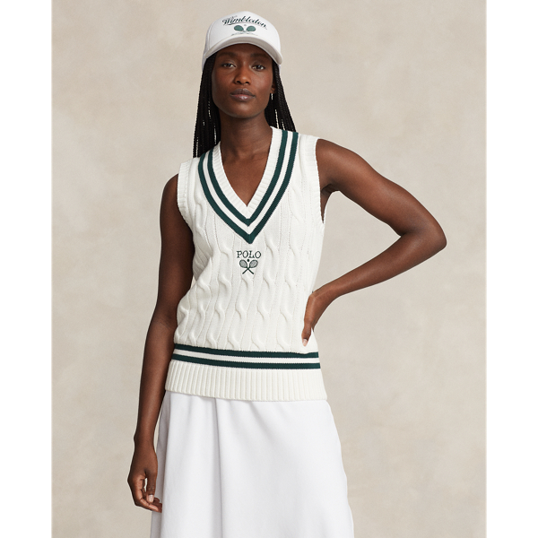 Wimbledon Cable-Knit Cotton Waistcoat