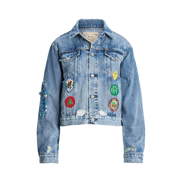 Embroidered trucker jacket store
