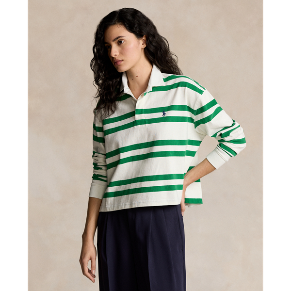 Striped Cropped Jersey Rugby Shirt for Women Ralph Lauren PA