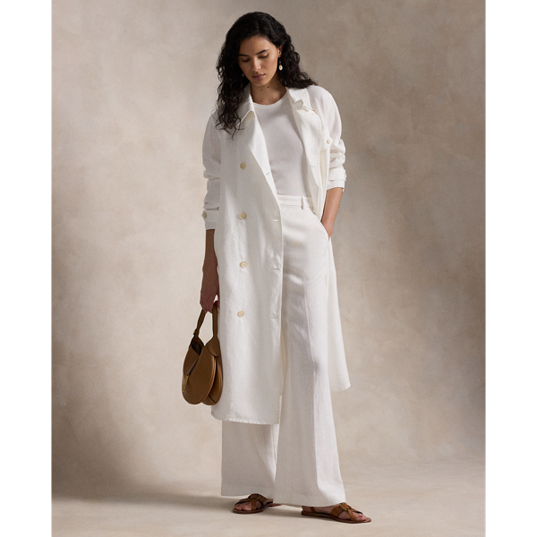 Double-Breasted Linen Coat