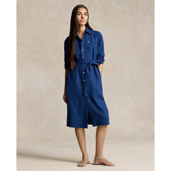 Belted Linen Shirtdress Polo Ralph Lauren 1