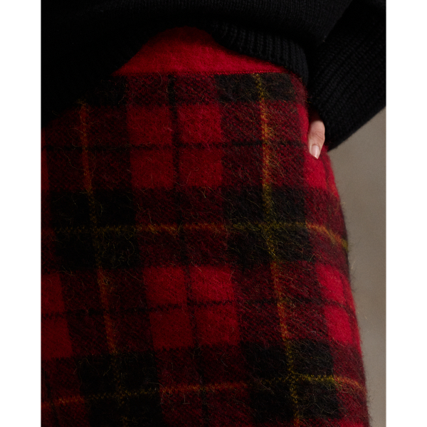 Plaid Alpaca Blend Miniskirt