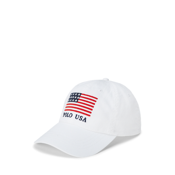 Gorra de sarga con bandera bordada