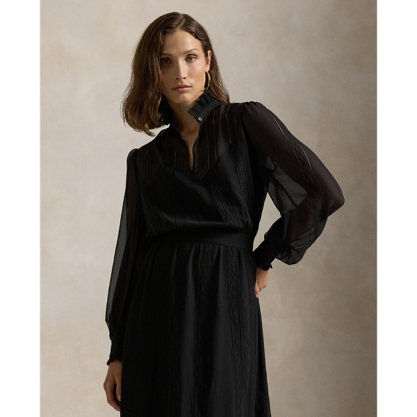 Ralph lauren long sleeve black dress clearance