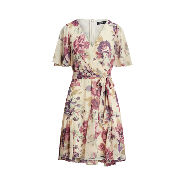 Floral Crinkle Georgette Surplice Dress for Women | Ralph Lauren® UK