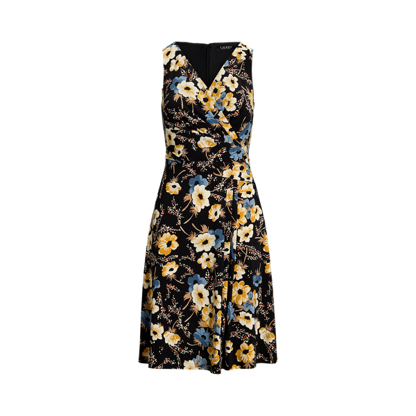 Lauren ralph lauren floral surplice jersey dress shop