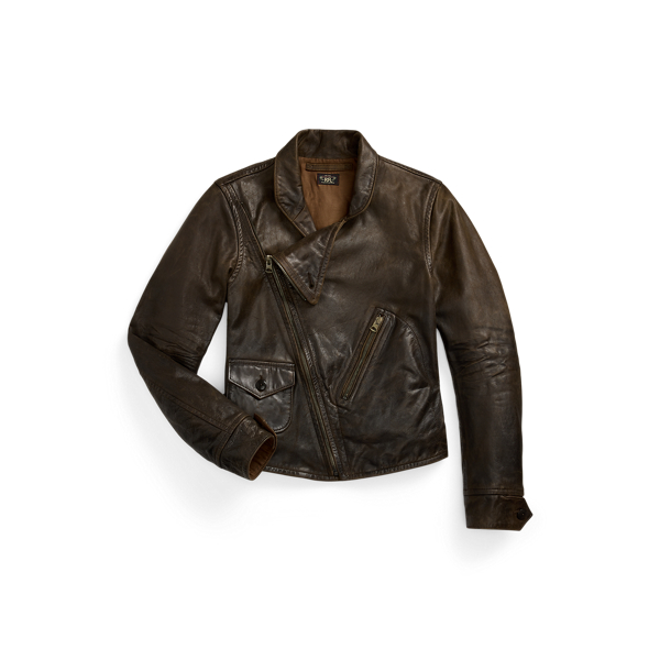 Leather Moto Jacket for Women Ralph Lauren PK