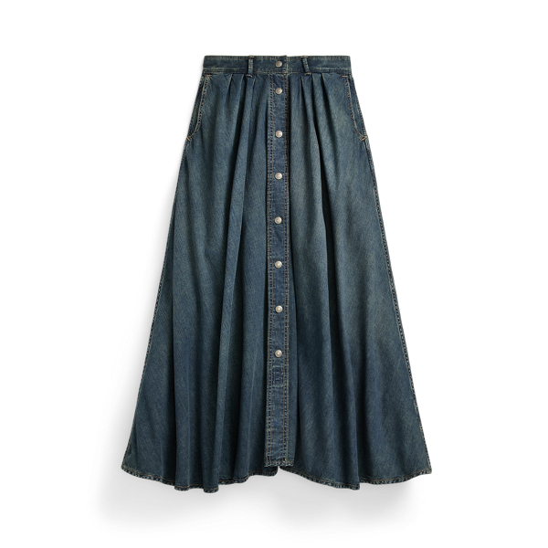 Jupe Plissée En Denim Coton Gap Taille XL - Occasion Très Bon état, Style A-line, Bleu Foncé