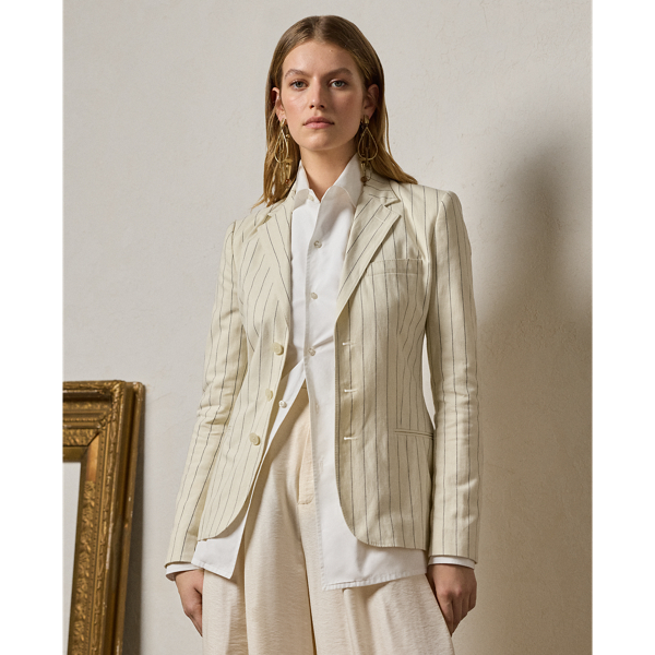 Skye Pinstripe Cotton-Linen Jacket Ralph Lauren Collection 1