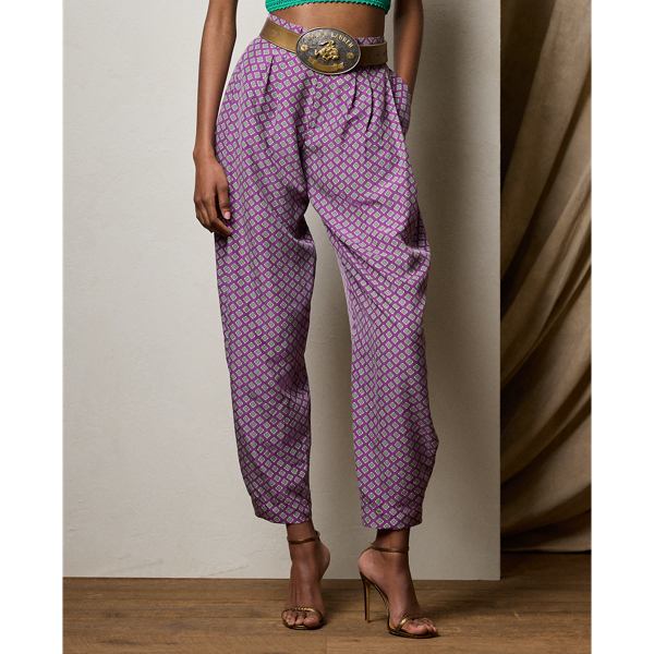 Ralph Lauren purple label Silk High Waist pants Size 6 Color Green