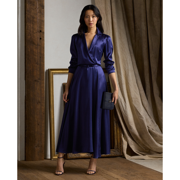 Aniyah Silk Satin Day Dress Ralph Lauren Collection 1