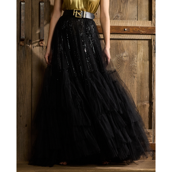 Daphne Embellished Tulle Maxiskirt