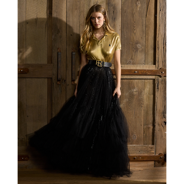 Daphne Embellished Tulle Maxiskirt