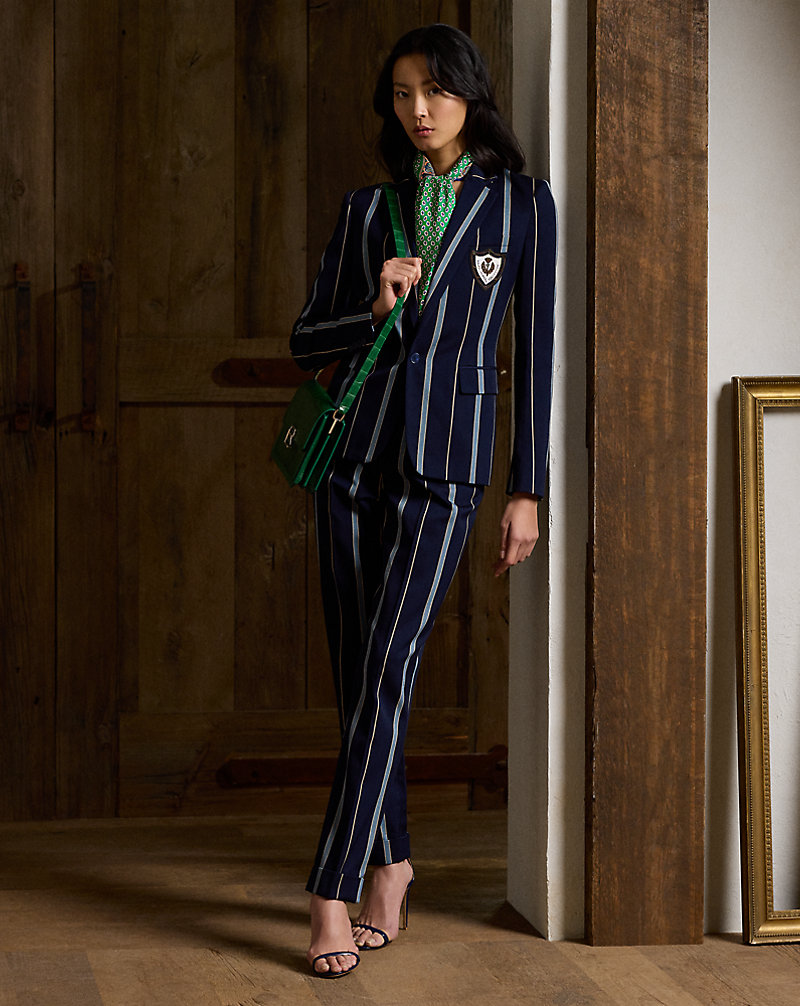 Evanne Cricket-Striped Trouser Ralph Lauren Collection 1