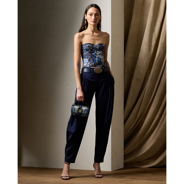 Chrystie Street Pant In Coated Viscose Linen Midnight