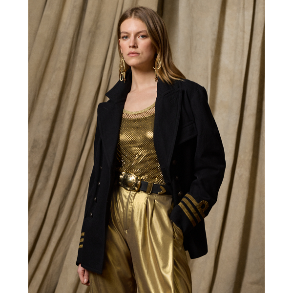 Lauren Ralph Lauren women's Large faux shearling jacket dark brown