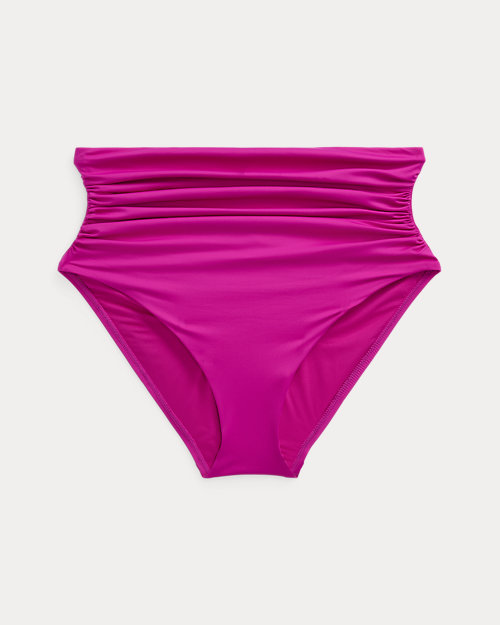 Shirred High-Waisted Bikini Bottom