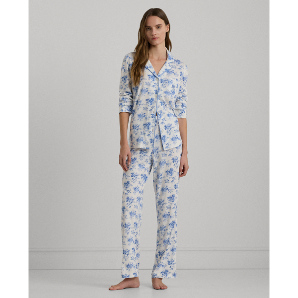 Floral Cotton-Blend Jersey Sleep Set