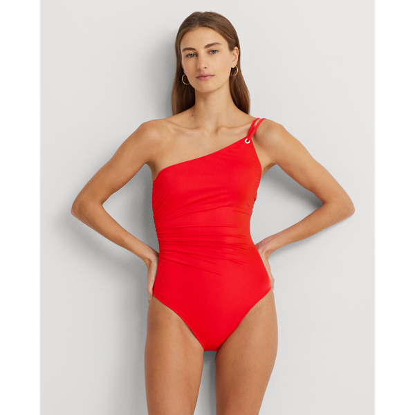 Double-Strap One-Shoulder One-Piece