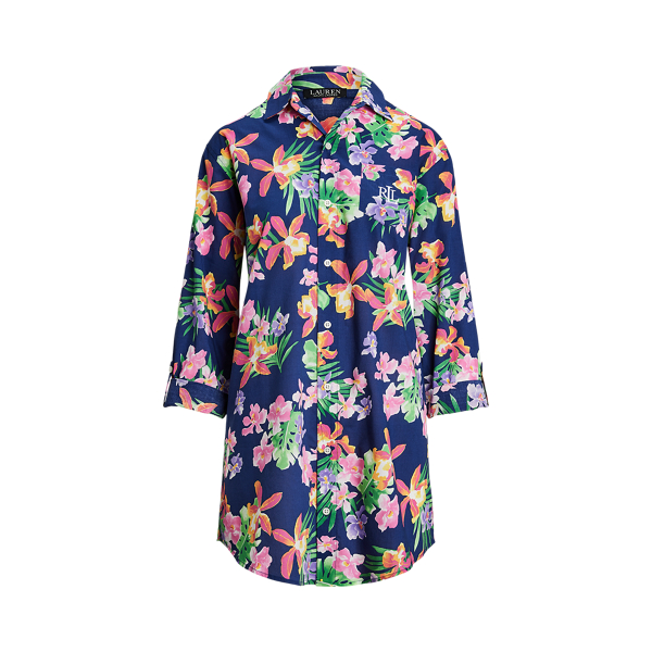 Floral Cotton-Blend Lawn Sleep Shirt