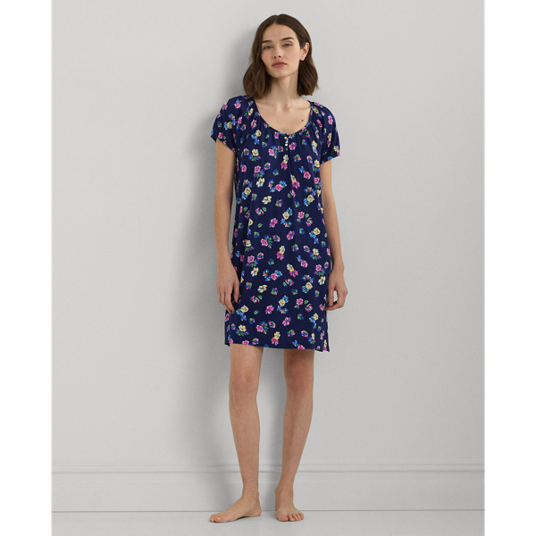 Floral Cotton-Blend Jersey Nightgown