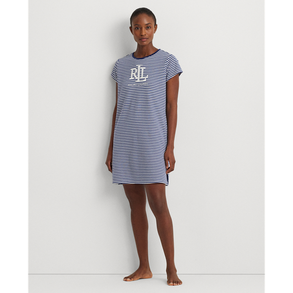 Logo Striped Interlock Sleep T-Shirt Lauren 1