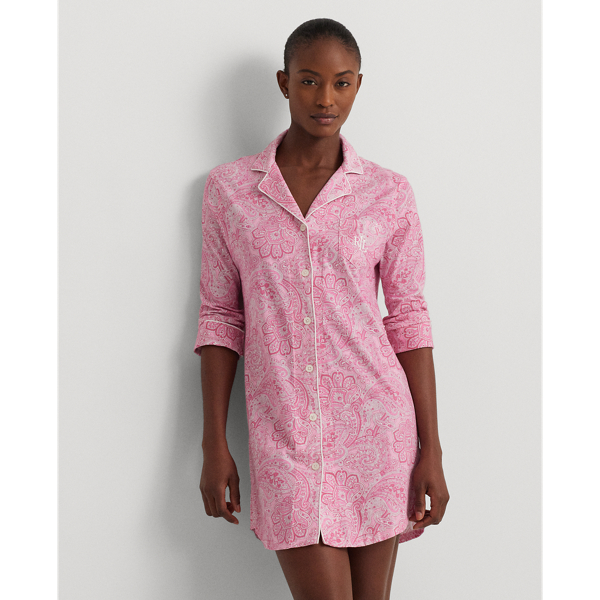 Paisley Cotton Jersey Sleep Shirt