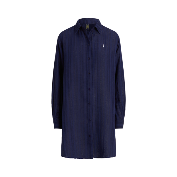 Copricostume a camicia in lino e cotone da donna Ralph Lauren IT
