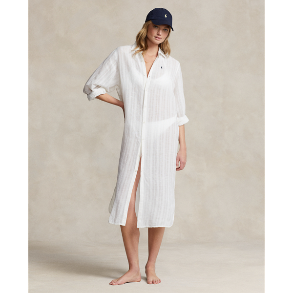 Linen-Cotton Shirtdress Cover-Up Polo Ralph Lauren 1