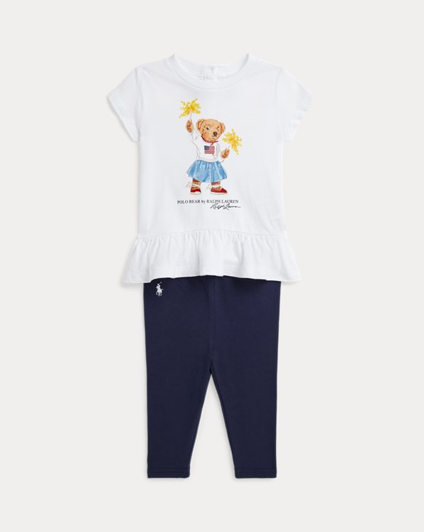 T-Shirt und Leggings mit Polo Bear