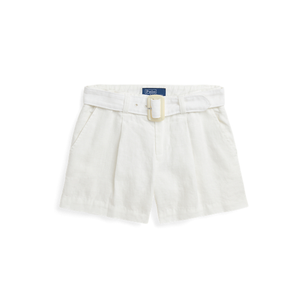 Belted Pleated Linen Short