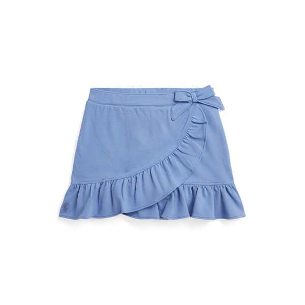 Ruffled Stretch Mesh Wrap Skort