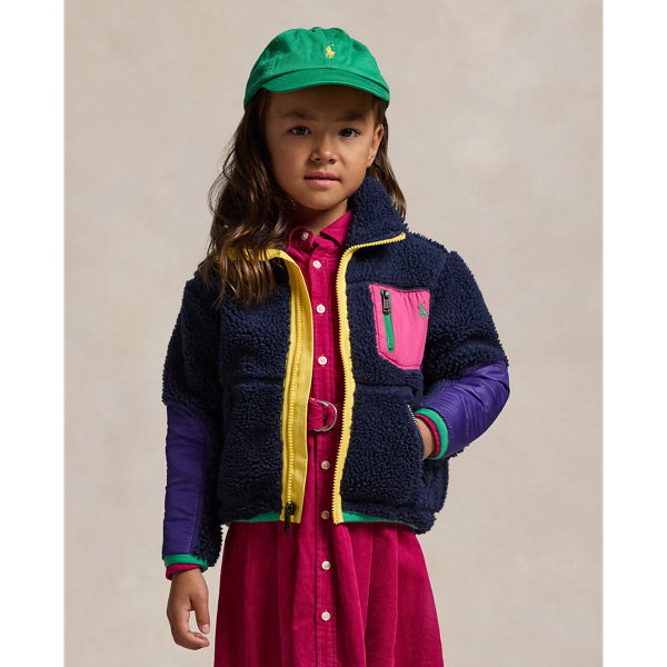 Colour-Blocked Teddy Fleece Jacket for Girls | Ralph Lauren® NL