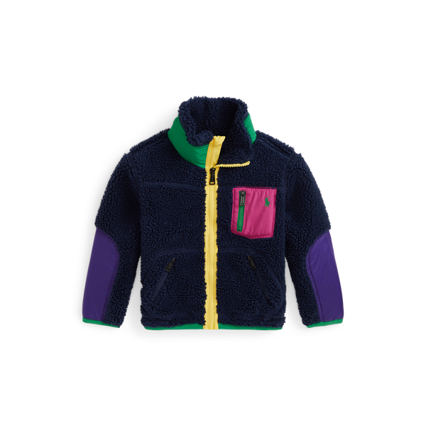 Teddy fleece jack met kleurblokken voor meisjes | Ralph Lauren® BE