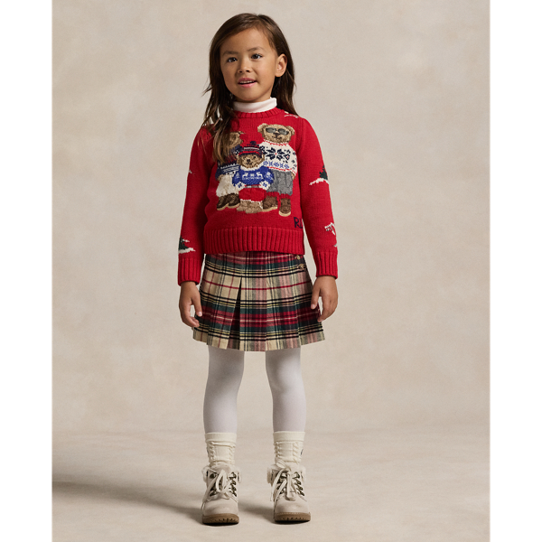 Jupe Skater Fille Lands' End Rouge à Carreaux Et Volants - Noël, Taille 6X