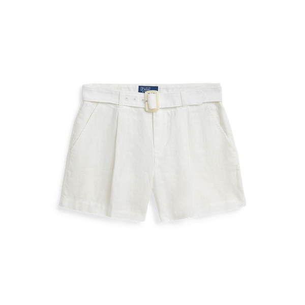 Belted Pleated Linen Short