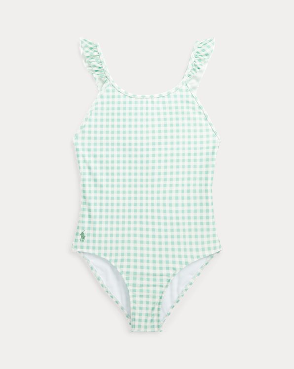 Gingham Ruffled One-Piece Swimsuit