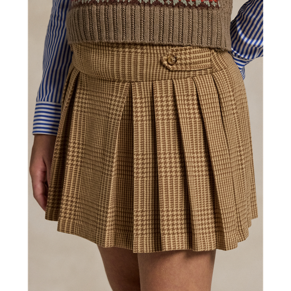 [폴로] Plaid Pleated Double-Knit Skort