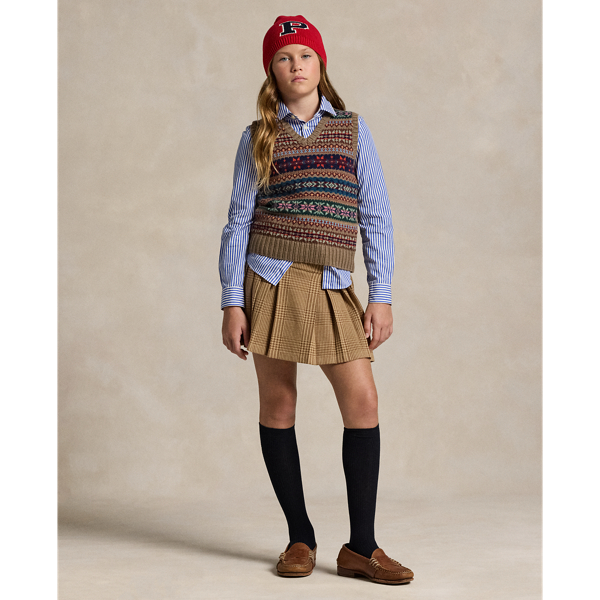 [폴로] Plaid Pleated Double-Knit Skort