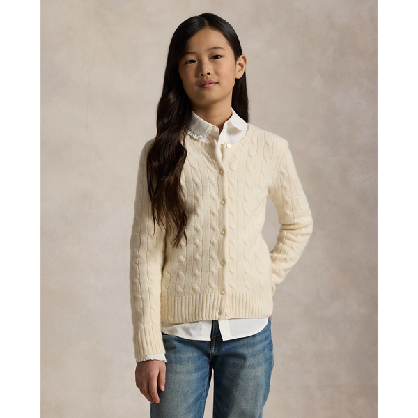 MILA Cashmere Girls Cardigan - Plum main image 1