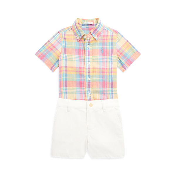 Sommer-Outfit Set Für Jungen - Leinenhemd & Shorts 2-teilig, Atmungsaktiv & Bequem