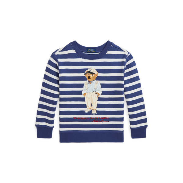 Striped Polo Bear Fleece Sweatshirt