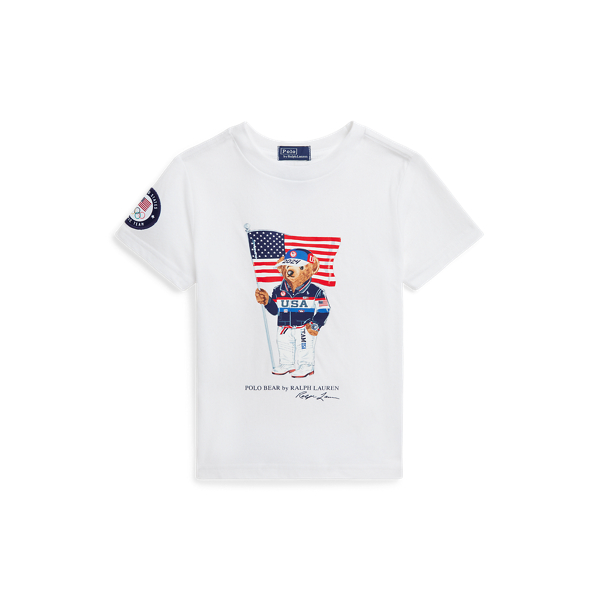 Katoen jersey Team USA Polo Bear T-shirt voor jongens | Ralph Lauren® NL